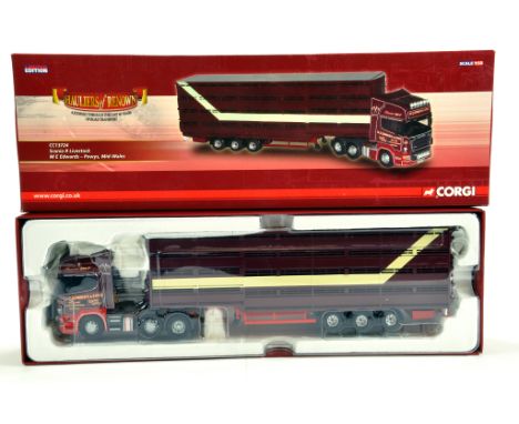 Corgi 1/50 Diecast Truck Issue Comprising No. CC13724 Scania R Livestock Transporter in livery of M E Edwards. E to NM to M i