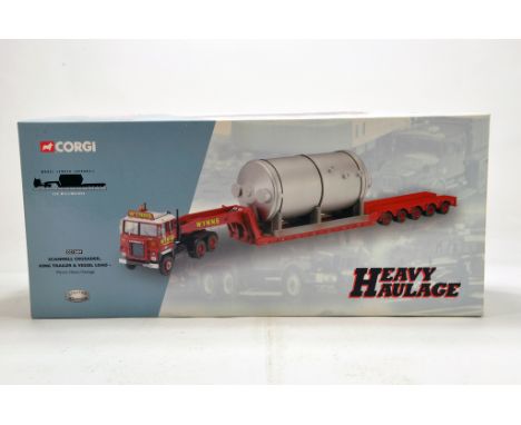 Corgi 1/50 diecast truck issue comprising Heavy Haulage No. CC12604 Scammell Crusader, King Trailer and Vessel Load in livery