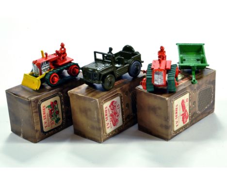 A selection of Benbros TV Series diecast issues comprising Bulldozer, Army Jeep and Crawler Tractor with Trailer. Generally N