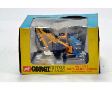 Corgi No. 74 Ford 5000 Tractor and Hydraulic Scoop Attachment. Generally E in VG Box.