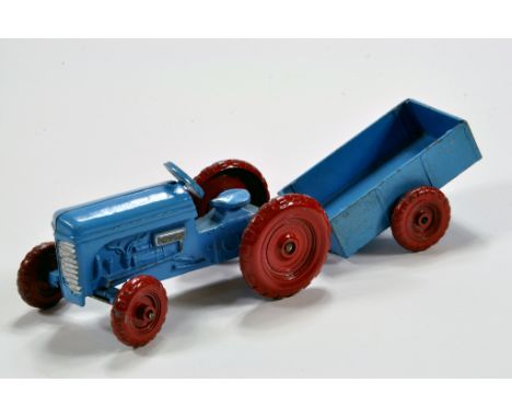 Moko Scarce issue of the Ferguson Tractor and Trailer in Light Blue. Tractor is E, trailer missing towing eye. 