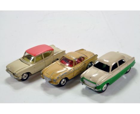 Corgi Trio of Diecast Car Issues comprising Ford Consul Classic, Volvo P1800 and Ford Consul. F to VG. (3)