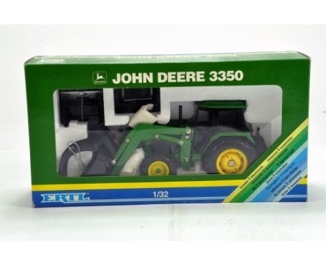 Ertl 1/32 Farm issue comprising John Deere 3350 Tractor and Loader. E to NM in Box.