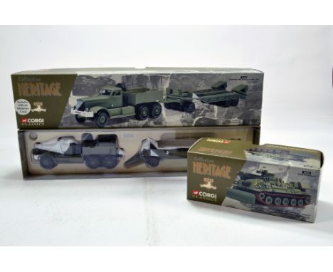 Corgi 1/50 Diecast Truck Issue Comprising No. 55102 Diamond T9080 plus 66701 AMX. Military issues. NM to M in Boxes. (2)