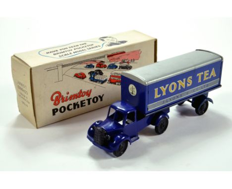 Wells Brimtoy Pocketoy No. 9/520 Mechanical 6-wheel Covered Lyons Tea Lorry. A fine example is generally E in E Box.