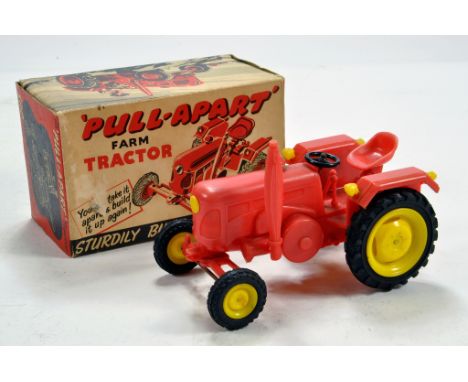 Rare Raphael Lipkin Plastic Made Pull Apart Lanz Bulldog Tractor. A fine example is E to NM contained in a E Box. 