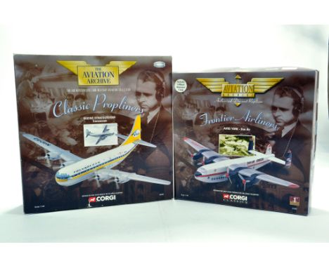Corgi 1/144 Diecast Aircraft duo Issue comprising No. 48106 Boeing Stratocruiser Transocean plus No. 47203 Avro York Dan Air.
