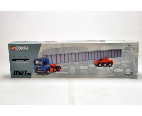 Corgi 1/50 diecast truck issue comprising Heavy Haulage No. 76802 MAN Tractor, Bogie and Beam Load in livery of Dunkerley. NM