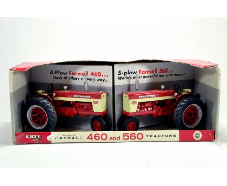 Ertl 1/16 Diecast Tractor Issue Comprising Farmall 460/560 Duo Set. Generally VG in Box.