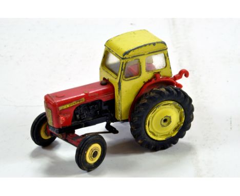Dinky David Brown 990 Tractor. Red / Yellow with Black Engine, Lacking exhaust hence F to G. 