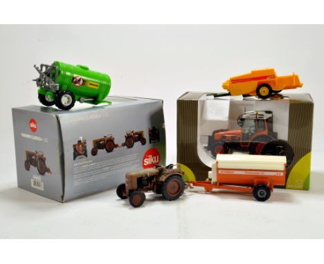 Diecast farm group comprising Siku, Britains and Universal Hobbies Tractor and Implement issues. VG to E with some boxes. (5)