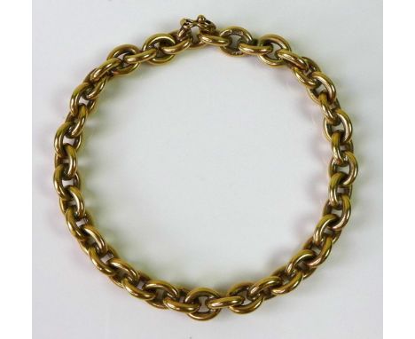 A 9ct gold chain link bracelet, 26.9g. 