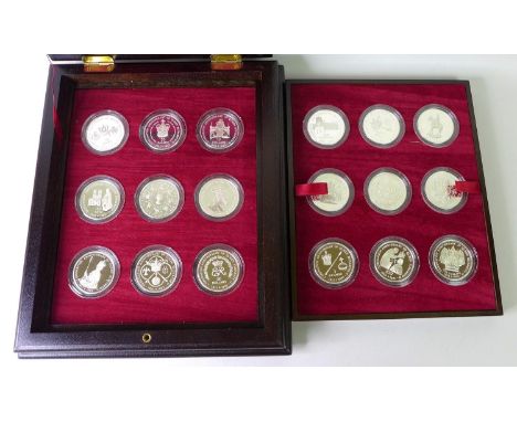 A Queen Elizabeth II 40th Anniversary Coronation Collection, comprising eighteen Royal Mint crown sized coins, each in indivi