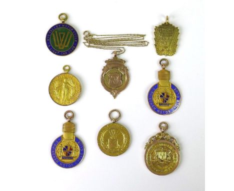 Motorcycle Racing Sport: a collection of 9ct gold and enamel medals, all awarded to Tom Morton during the 1920's, comprising 