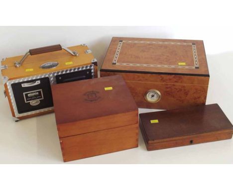 Spirit of St Louis radio alarm clock, Crown + Rose boxed tankard, small mahogany box and cigar box Condition report: see term