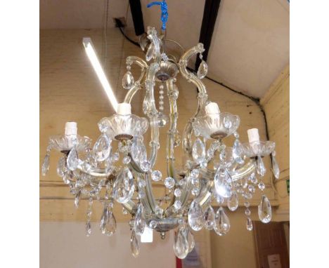 Glass chandelier Condition report: see terms and conditions