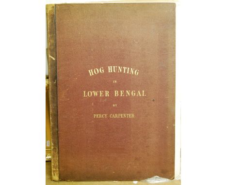 PERCY CARPENTER (1820 - 1895)Hog Hunting in Lower BengalFolio of lithographs, Thacker & Co 1861.   Condition Report  There ar