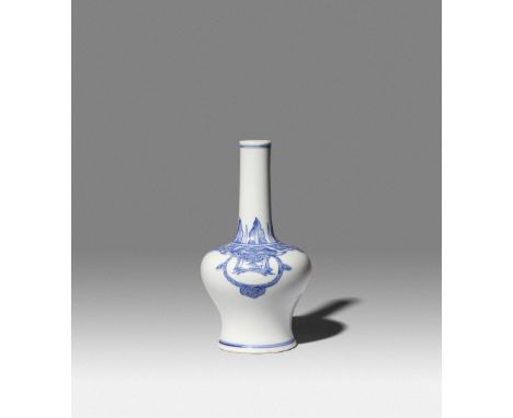 A CHINESE BLUE AND WHITE VASE PROBABLY KANGXI The circular body decorated to the shoulder with an archaistic design of dragon