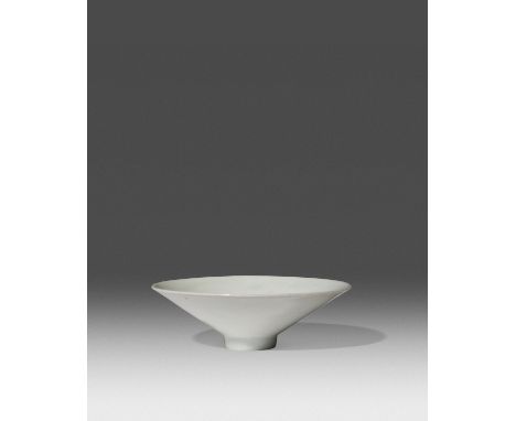A SMALL CHINESE QINGBAI BOWL PROBABLY SONG DYNASTY The conical bowl carved to the interior with floral sprays, covered with a
