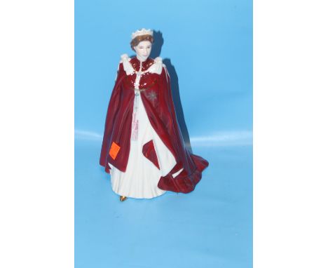 A ROYAL WORCESTER FIGURINE 'IN CELEBRATION OF THE QUEEN'S EIGHTIETH BIRTHDAY'