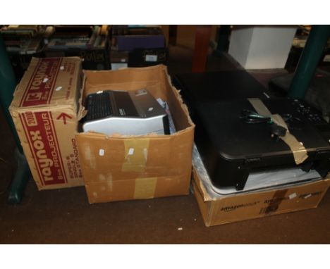 A QUANTITY OF ELECTRICALS TO INCLUDE PRINTER, PROJECTOR ETC.