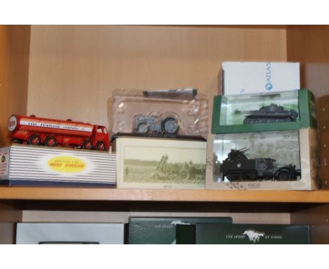 A REPRODUCTION ATLAS EDITIONS DINKY 943 'ESSO' LEYLAND OCTOPUS PETROL TANKER IN BOX, together with boxed Atlas Editions US Ar