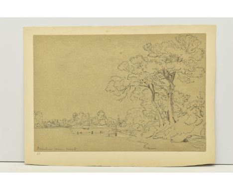 CIRCLE OF WILLIAM TURNER OF OXFORD (1789-1862) 'BEAULIEU RIVER, HANTS', an unsigned sketch depicting a river with trees to th