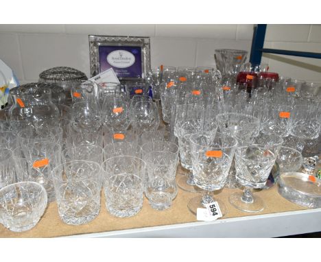 A QUANTITY OF CUT CRYSTAL AND OTHER GLASSWARES, over eighty pieces to include at least ten sets of drinking glasses, part set