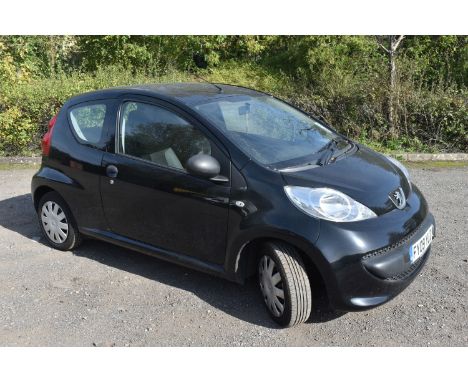 A PEUGEOT 107 URBAN ELITE HATCHBACK, REGISTRATION NUMBER FY09 YLD, 3 doors, 998cc petrol engine, 5 speed manual gearbox, blac