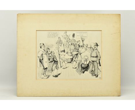 EDWARD TENNYSON REED (1860-1933) 'THE SALISBURY QUINTETTE', a political cartoon probably for Punch magazine, signed bottom ri