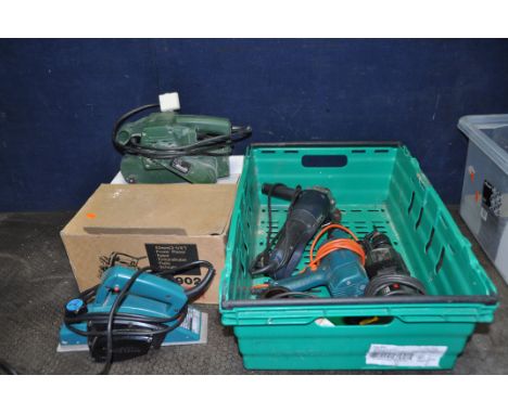A MAKITA 1902 ELECTRIC PLANER in original box, a Bosch CSB700 2RE drill, a Titan angle grinder (all PAT pass and working), a 