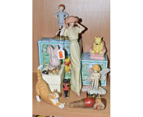 A GROUP OF CERAMICS AND SUNDRY ITEMS, to include a Wedgwood 'Philippa' figurine from The High Society Collection, two boxed R