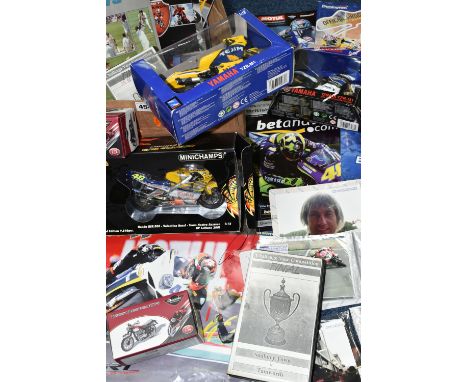 A QUANTITY OF SUPERBIKE AND MOTO GP RACING MODELS AND EPHEMERA,  to include boxed Minichamps Valentino Rossi Collection limit