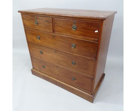 A 19th century mahogany chest of 2 short and 3 long drawers, 108cm x 100cm x 51cm 