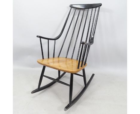 Lena Larrson, an ebonised stick-back and elm-seated rocking chair 