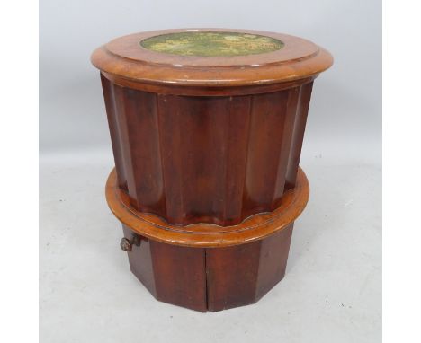 A Victorian mahogany circular step commode, H48cm 