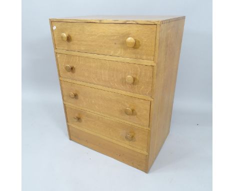 A modern pine chest of 4 long drawers, 64cm x 86cm x 48cm 