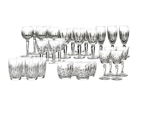 ***PLEASE NOTE THIS CONTAINS EIGHT HOCK GLASSES***A LARGE COLLECTION OF WATERFORD CUT GLASS, comprising:- 8 hock glasses;- 6 