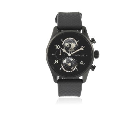 A STAINLESS STEEL AND TITANIUM 'SUMMIT 3' SMARTWATCH, BY MONTBLANC, 2022, black titanium case with stainless steel bezel, cro