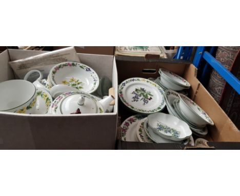 2 boxes of Royal Worcester Herbs pattern dinner wares 