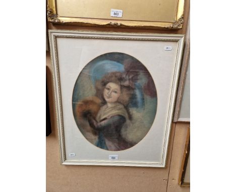 Early 20th century school, pastel portrait of a woman, 33cm x 40.5cm, indistinctly signed to lower left, framed and glazed, 4
