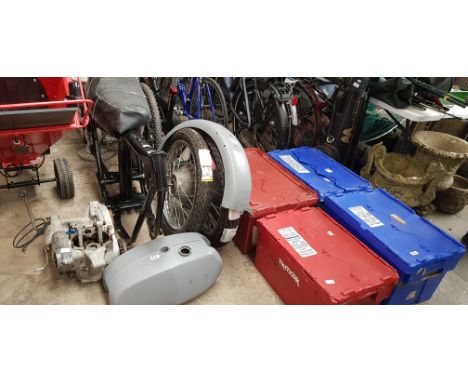 A quantity of Triumph motorcycle parts to build a c1970 650cc TR6. Engine number 25237. Includes number plate JGY293K, rebuil