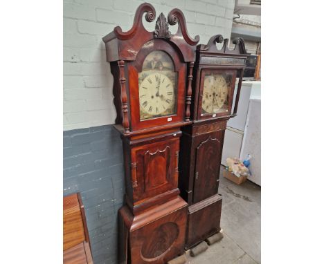 A Georgian mahogany 8 day longcase clock with painted dial. 