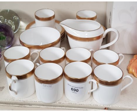 Royal Worcester ‘Davenham’ coffee set comprising 10 cups, 10 saucers, milk jug &amp; sugar basin (22 pieces) 