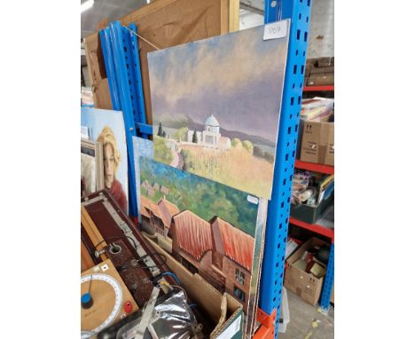 Stephen C Greenwood (British 20th/21st century), seven original works, oil on board, including architectural scenes,  still l