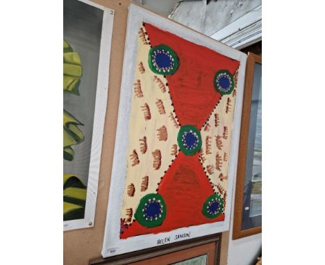 Helen Dale Samson, Aboriginal Australian, b1942, acrylic on canvas, 45cm x 69cm, signed to lower centre, inscribed Martumili 