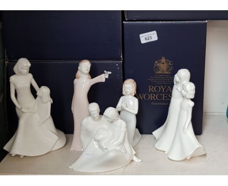 5 boxed Royal Worcester figures from the ‘Moments’ range - Friendship, New Born, Mother’s Love, My Prayer and My Little Butte