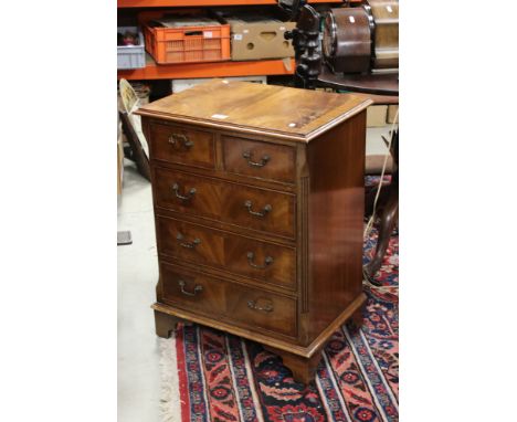 20th century George III style Mahogany Small Chest of Two Short over Three Long Drawers raised on bracket feet, 56cms wide x 