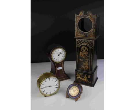 Collection of Three Clocks including Knight-Gibbins Waisted Mantle Clock (battery operated), Early 20th century Gilt Metal an