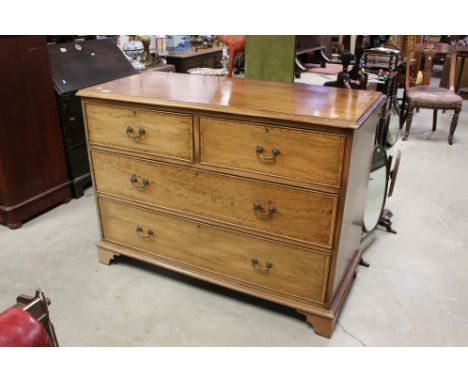 19th century Inlaid Mahogany Chest of Two Short and Two Long Drawers, raised on bracket feet, 118cms long x 87cms high 